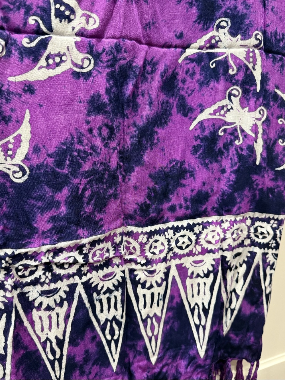 Purple Tie-Dye Butterfly Batik Sarong Pareo - Picture 3 of 3